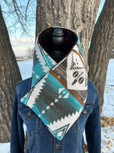 Western Cowboy Aztec Warm Neck Hood - Multicolor