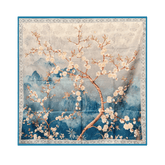 Mulberry Silk 14 Momme Square Scarf Plum Blossom 108x108 cm