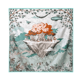 Mulberry Silk 14 Momme Square Scarf Mint Forest 108x108 cm