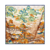 Mulberry Silk 14 Momme Square Scarf Cloud Pavilion 108x108 cm