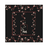 Luxurious Elegant Vintage Black Floral Silk Square Scarf 87 x 87 cm