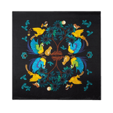 16 Momme Silk Luxury Square Silk Scarf Floral and Avian Design 87x87cm