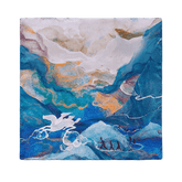 Ferkantað silkitrefill úr Mulberry silki, Láttu draumana leiða, 53x53cm