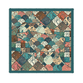 Vintage Silk and Wool Scarf Cloud Pattern 87x87cm & 100x100cm