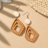Hippie Boho Rattan Earrings