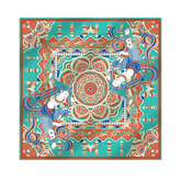 Mulberry Silk 16 Momme Celestial Dance Silk Square Scarf 90x90cm