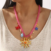 HM Charm Bead Necklace Boho Accessories