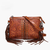 Handmade Western Crossbody Tasseled Shoulder Bag