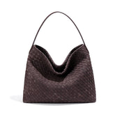 Large Woven Suede Tote Bag