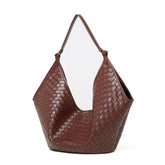 Leather Woven Shoulder Bags Large Tote Bag