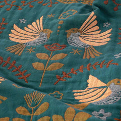LoomVita Boho Breathable Flower Bird Reversible Blanket
