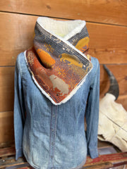 Western cowboy print Sherpa Warm Neck Hood