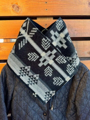 Western Black Aztec Warm Neck Hood