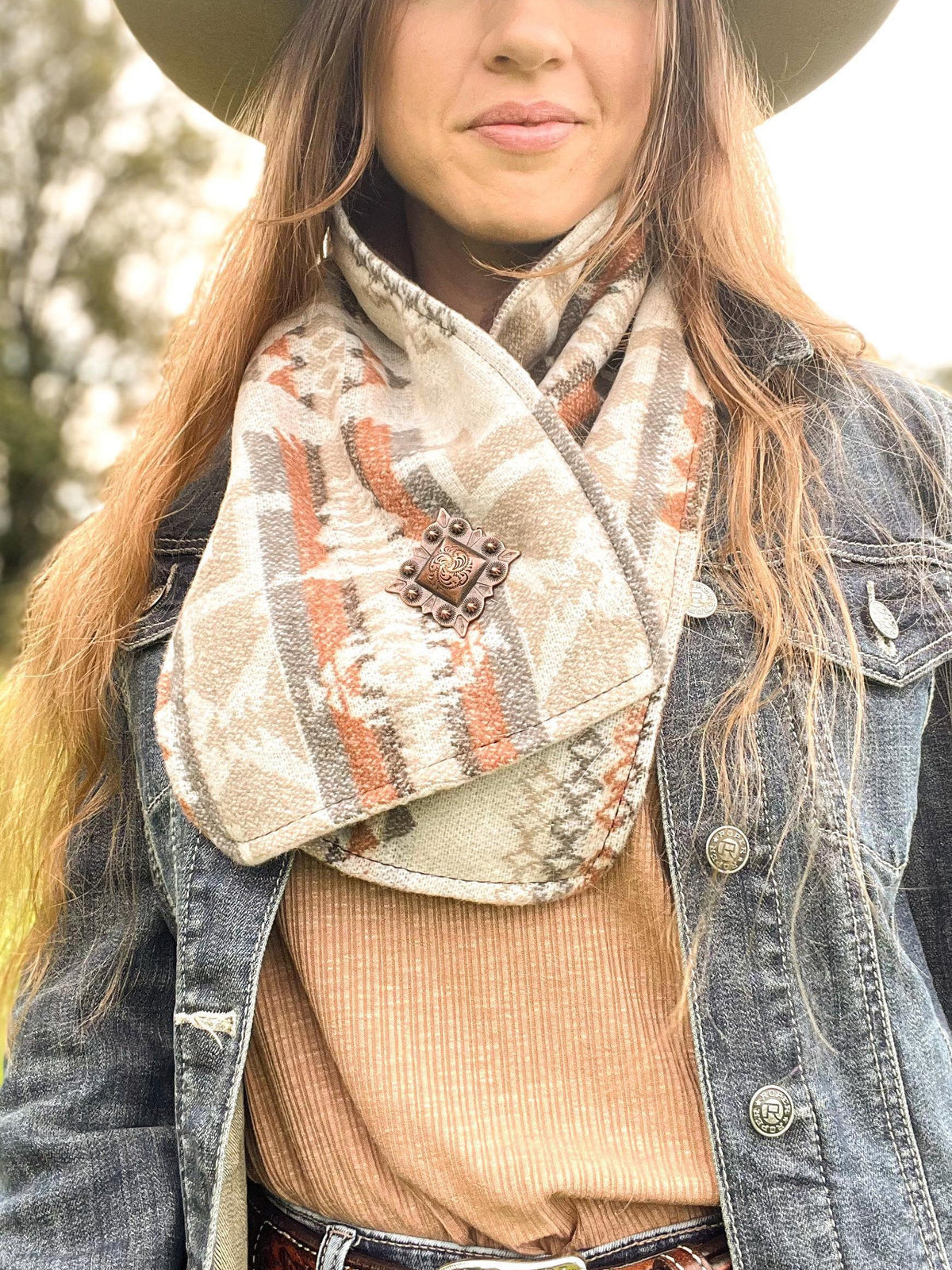 Western Cowboy Khaki Warm Neck Hood