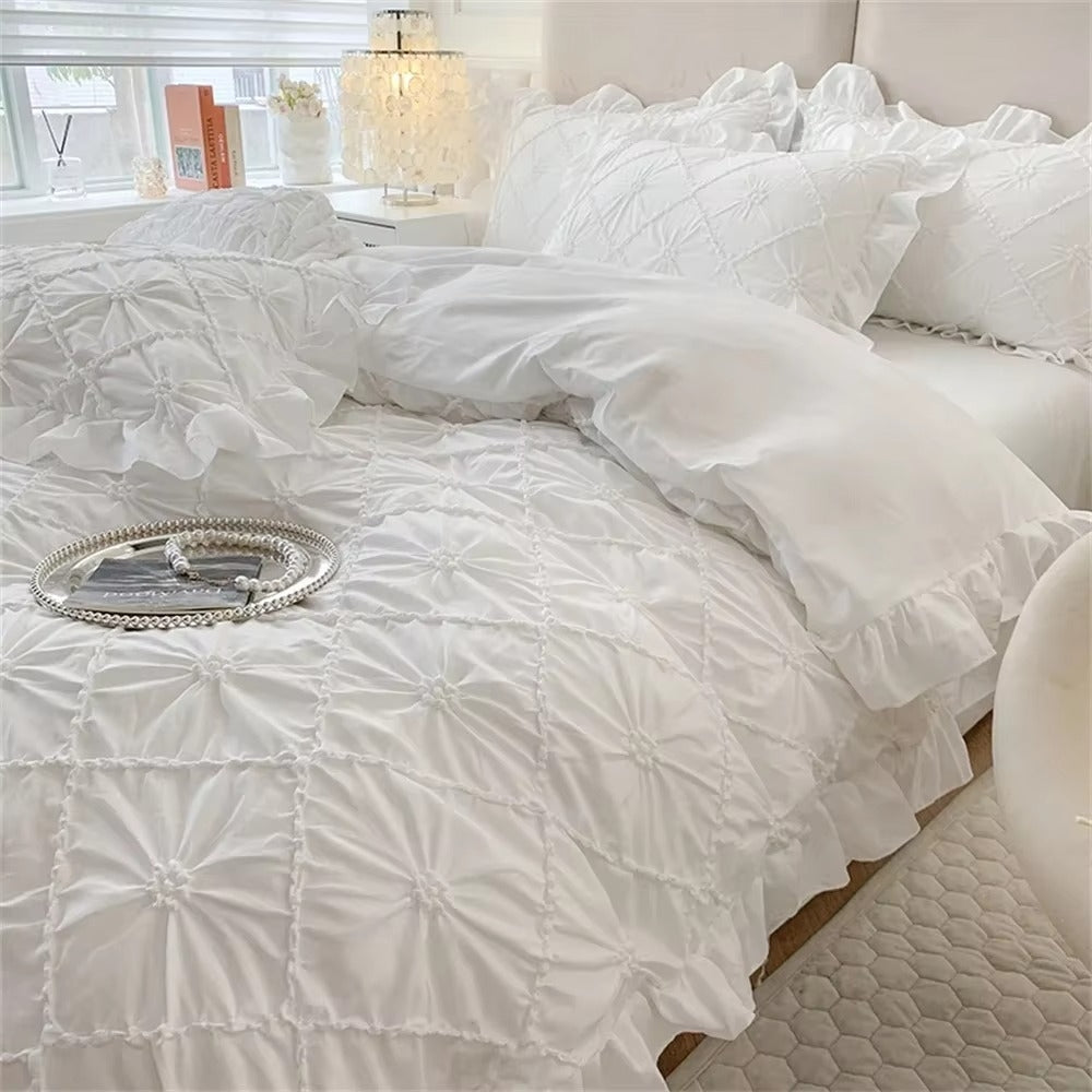 Belle Cotton Plush Ruffle Bedding | 4pcs Set