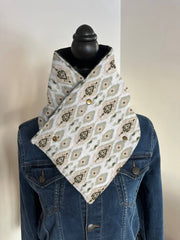 Western Cowboy Brown Aztec Warm Neck Hood