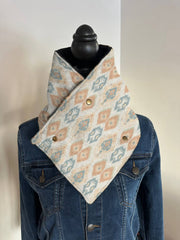 Western Cowboy Orange Print Aztec Warm Neck Hood