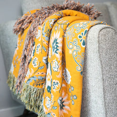 LoomVita Vintage Throw Blanket Flower Sofa Cover