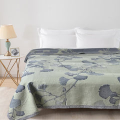 LoomVita Ginkgo Leaf Cotton Gauze Reversible Quilt