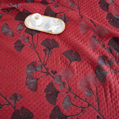 LoomVita Orange Ginkgo Leaf Cotton Reversible Quilt