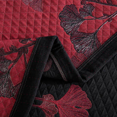 LoomVita Orange Ginkgo Leaf Cotton Reversible Quilt