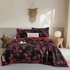LoomVita Orange Ginkgo Leaf Cotton Reversible Quilt