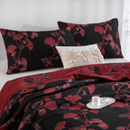 LoomVita Orange Ginkgo Leaf Cotton Reversible Quilt