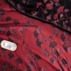 LoomVita Orange Ginkgo Leaf Cotton Reversible Quilt