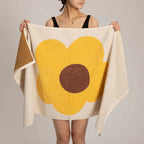 Cheerful Floral Print Cotton Bath Towel