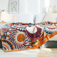 LoomVita Nordic Throw Blanket Reversible Sofa Towel