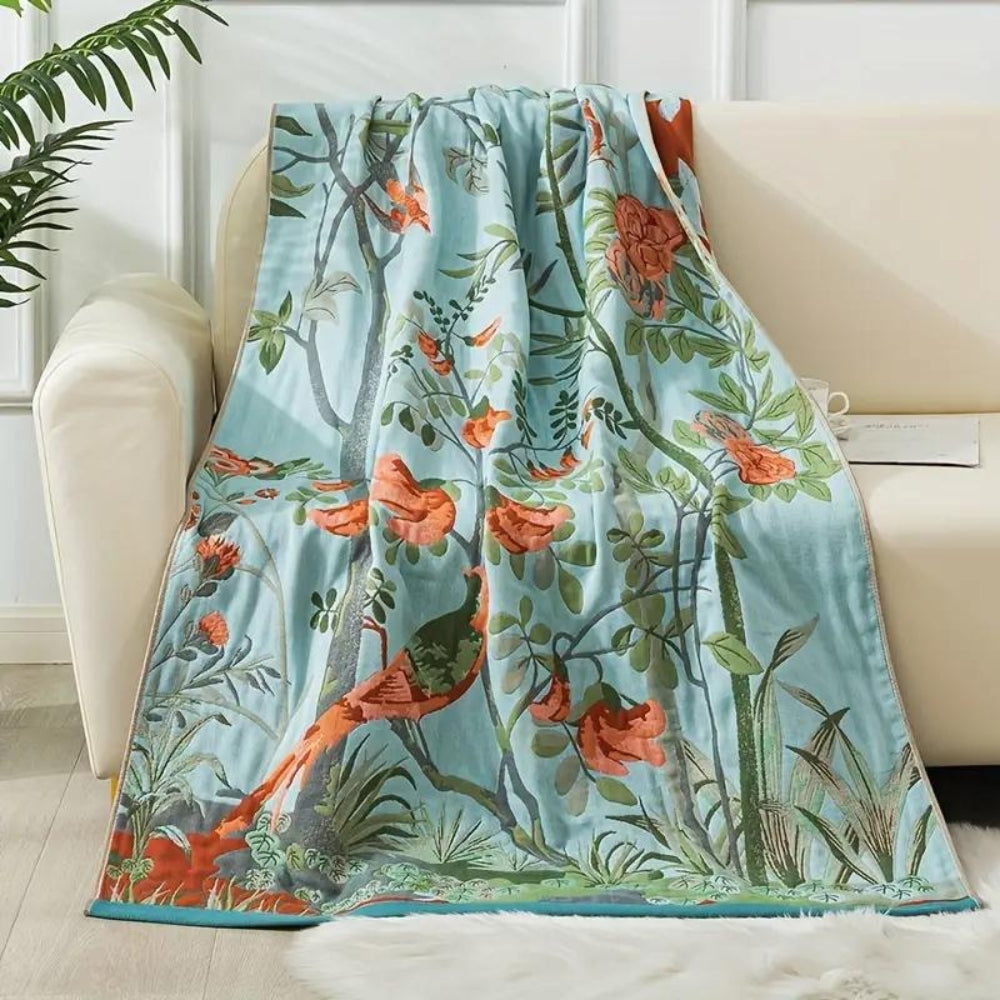 LoomVita Floral Cotton Bath Towel