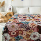 Vintage Flora Woven Tasseled Cotton Blanket
