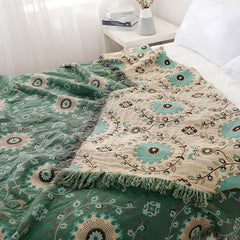 LoomVita Retro Sofa Cover Cotton Reversible Blanket