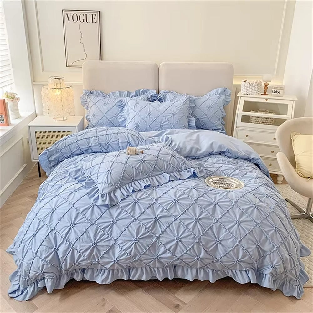 Belle Cotton Plush Ruffle Bedding | 4pcs Set