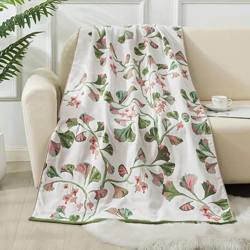 LoomVita Floral Cotton Bath Towel