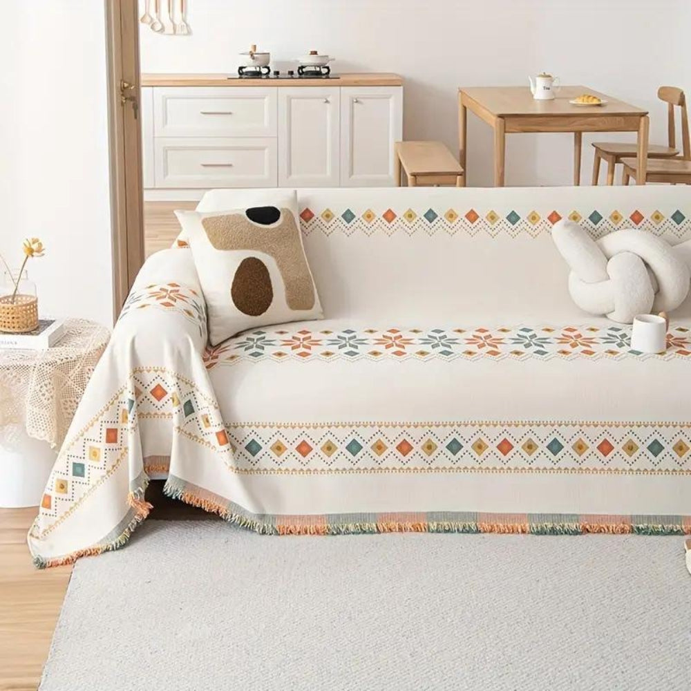 LoomVita Stylish Boho Chenille Sofa Cover