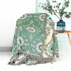 LoomVita Retro Sofa Cover Cotton Reversible Blanket