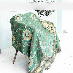 LoomVita Retro Sofa Cover Cotton Reversible Blanket
