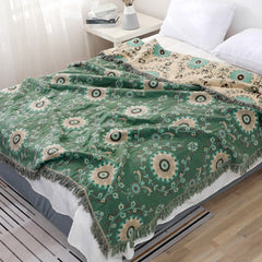 LoomVita Retro Sofa Cover Cotton Reversible Blanket