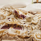 Azura Boho Geometric Cotton Knit Blanket