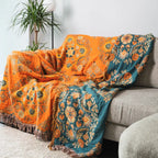LoomVita Vintage Throw Blanket Flower Sofa Cover