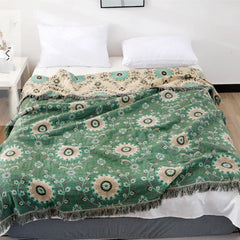 LoomVita Retro Sofa Cover Cotton Reversible Blanket
