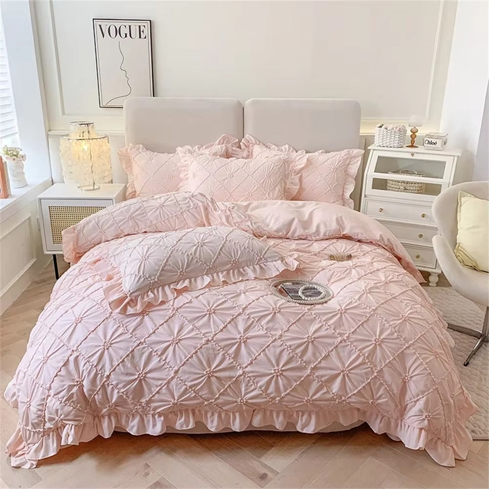Belle Cotton Plush Ruffle Bedding | 4pcs Set