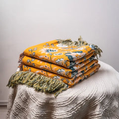 LoomVita Vintage Throw Blanket Flower Sofa Cover