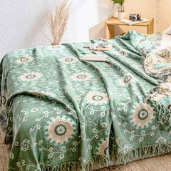 LoomVita Retro Sofa Cover Cotton Reversible Blanket