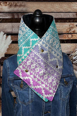 Western Cowboy Purple Aztec Warm Neck Hood
