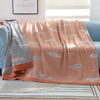 Golden Fish Cotton Gauze Reversible Blanket