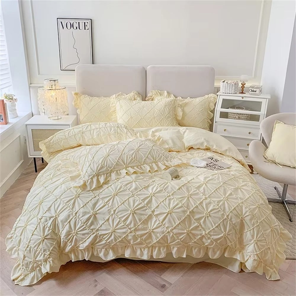 Belle Cotton Plush Ruffle Bedding | 4pcs Set