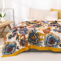 Soft Reversible Floral Cotton Blanket