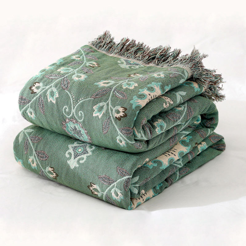 LoomVita Retro Sofa Cover Cotton Reversible Blanket